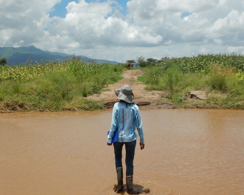 Student in the field