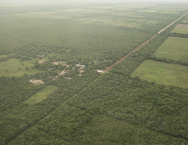 Indigenous community surrounded by deforestation in Paraguay.