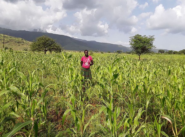 Woman standing in field